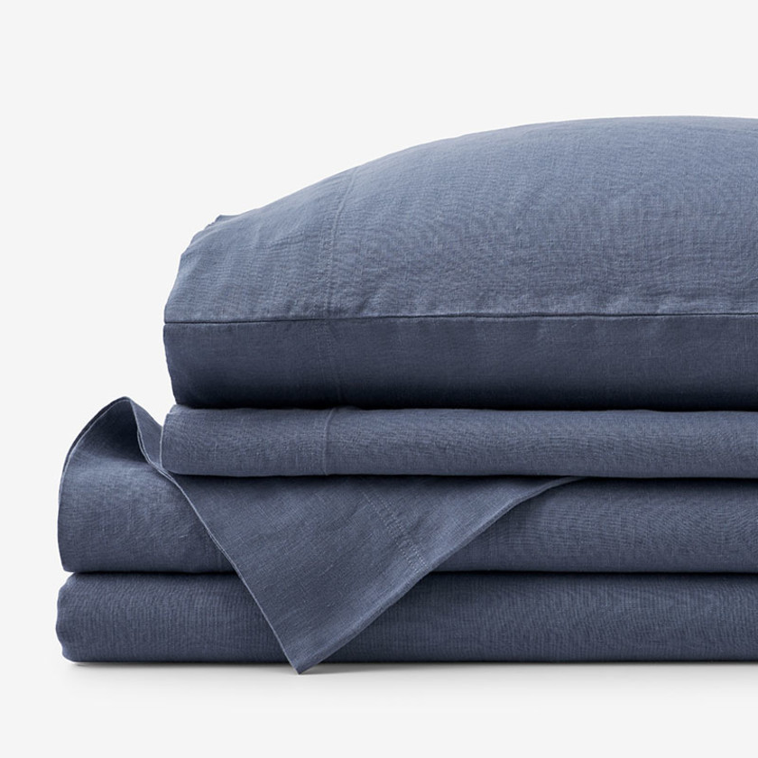 Premium Breathable Washed Linen Solid Bed Sheet Set