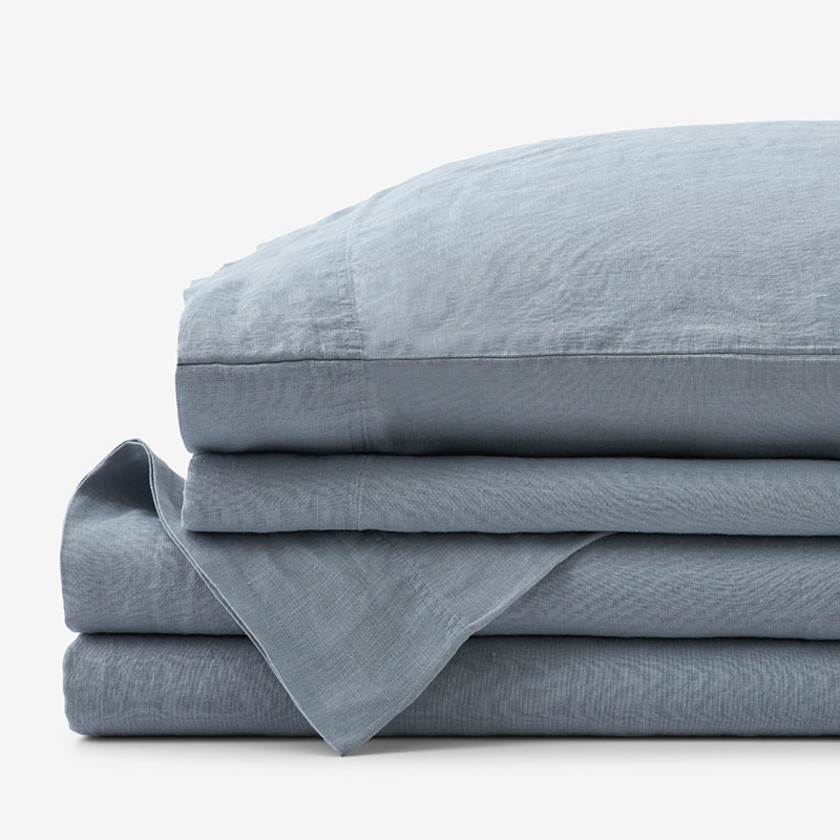 Premium Breathable Washed Linen Solid Bed Sheet Set