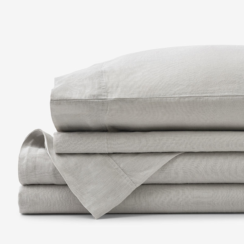 Premium Breathable Washed Linen Solid Bed Sheet Set