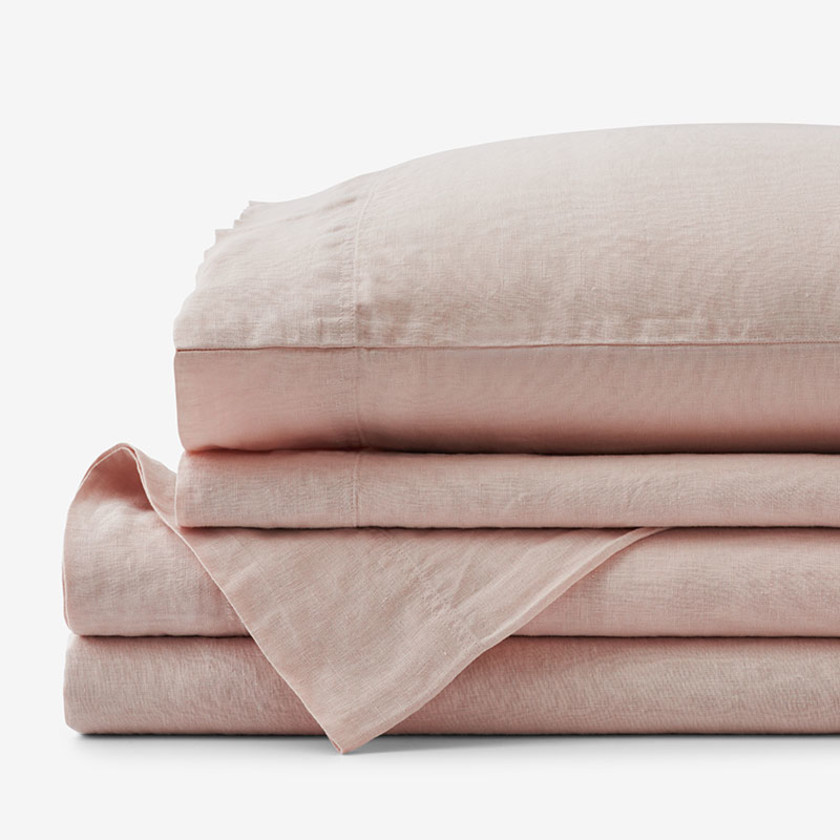 Premium Breathable Washed Linen Solid Bed Sheet Set