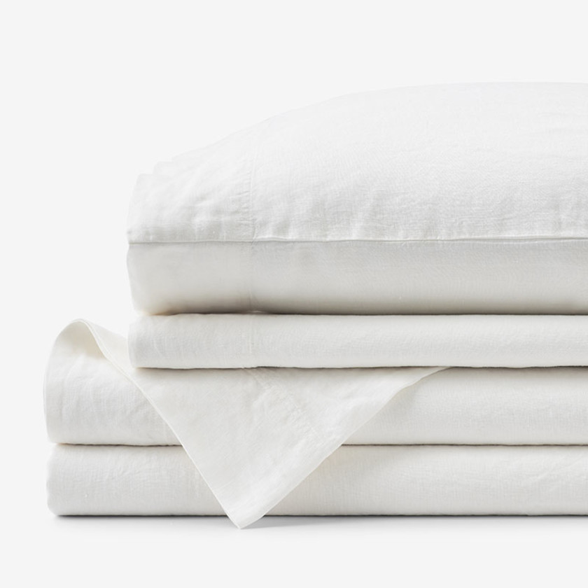 Premium Breathable Washed Linen Solid Bed Sheet Set