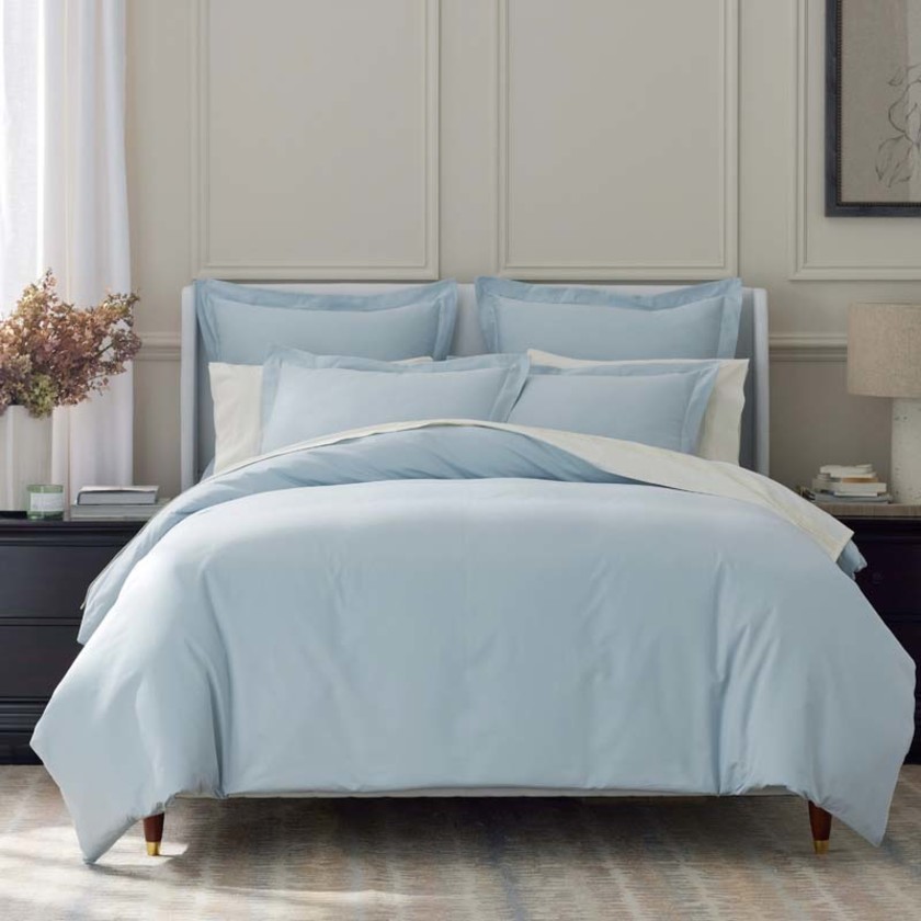 Egyptian Cotton Premium Smooth Sateen Pillowcase Set - Sky Blue, Standard,Sky Blue