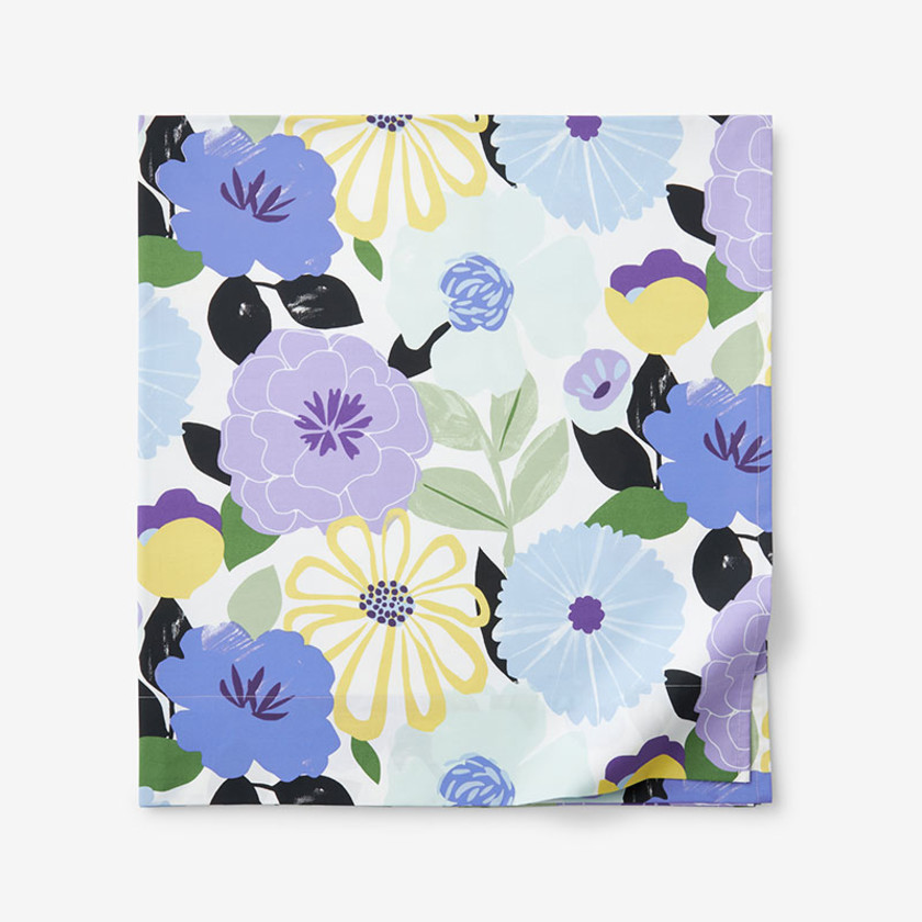 Floral Harmony Classic Cool Cotton Percale Flat Bed Sheet