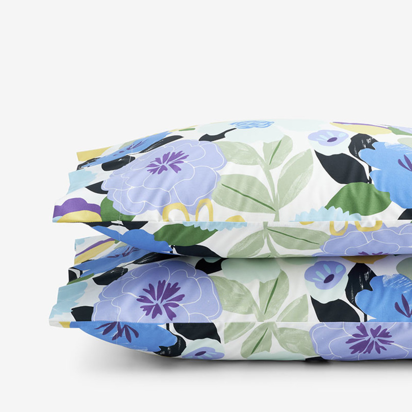 Floral Harmony Classic Cool Cotton Percale Pillowcase Set
