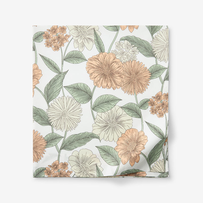 Meadow Blooms Classic Cool Cotton Percale Flat Bed Sheet