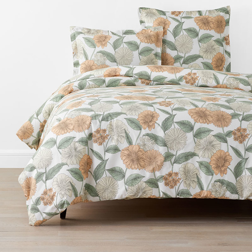 Meadow Blooms Classic Cool Cotton Percale Duvet Cover
