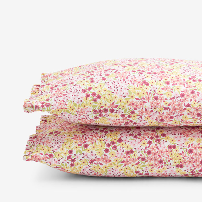 Sunshine & Blooms Classic Cool Cotton Percale Pillowcase Set