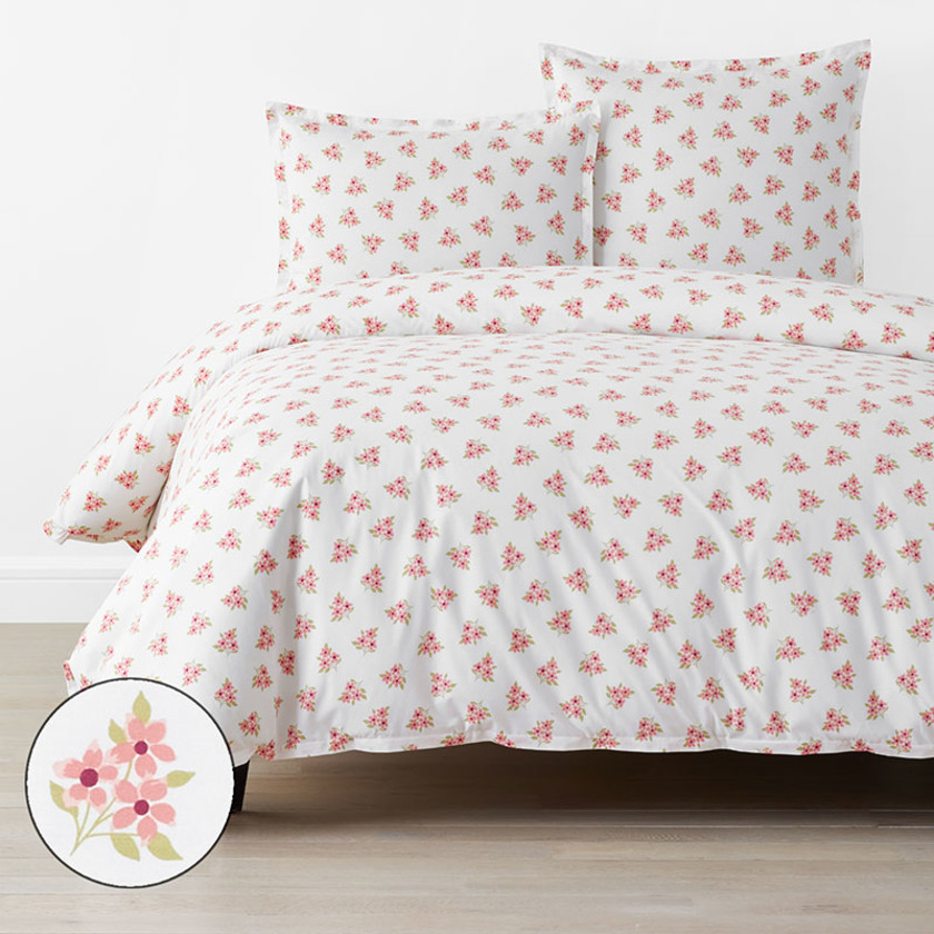 Sunshine & Blooms Classic Cool Cotton Percale Duvet Cover