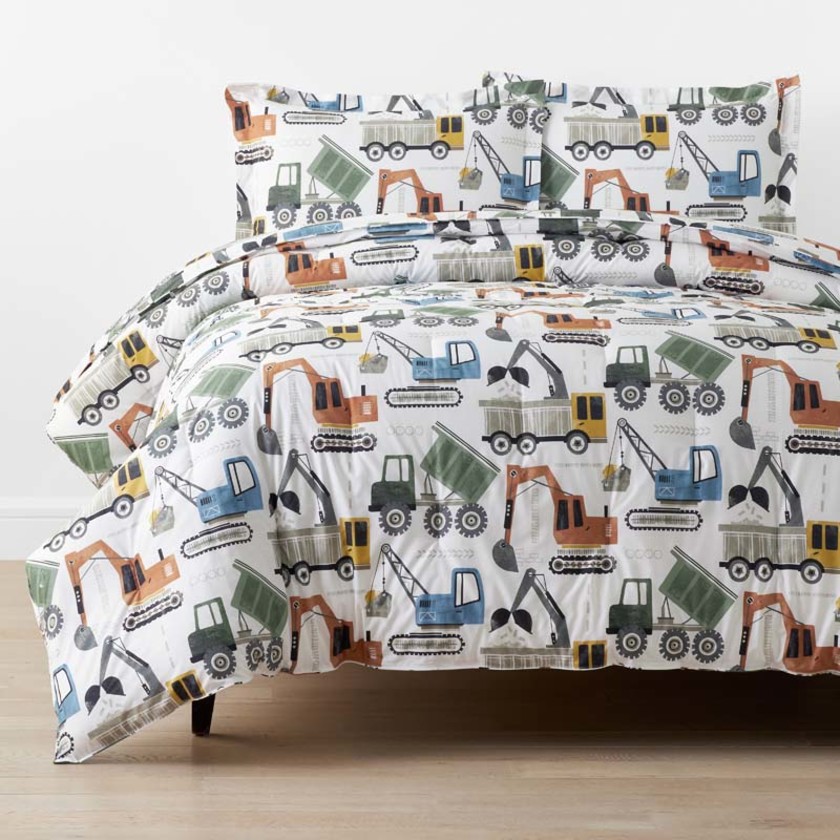 Construction Builders Classic Cool Organic Cotton Percale Comforter Set