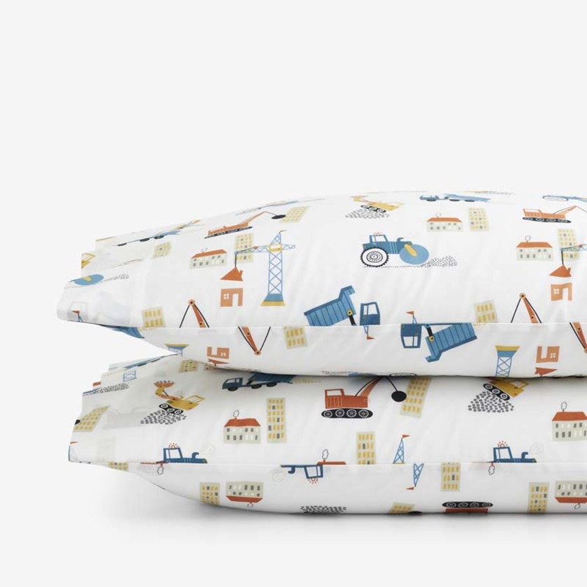 City Builders Classic Cool Organic Cotton Percale Pillowcase Set