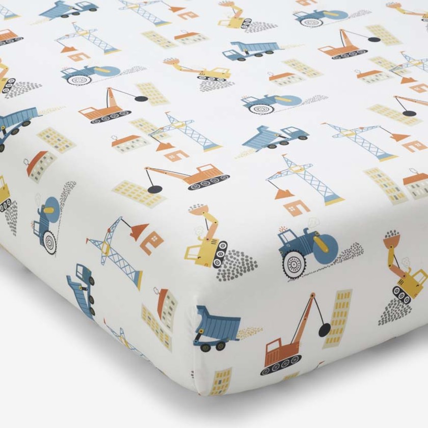 City Builders Classic Cool Organic Cotton Percale Fitted Crib Sheet