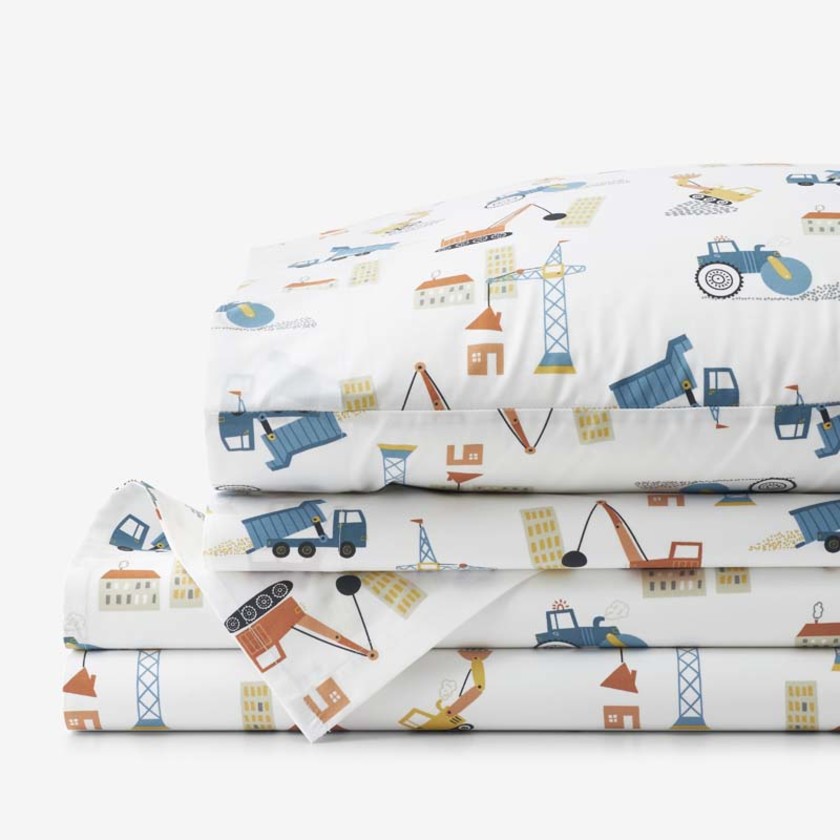 City Builders Classic Cool Organic Cotton Percale Bed Sheet Set