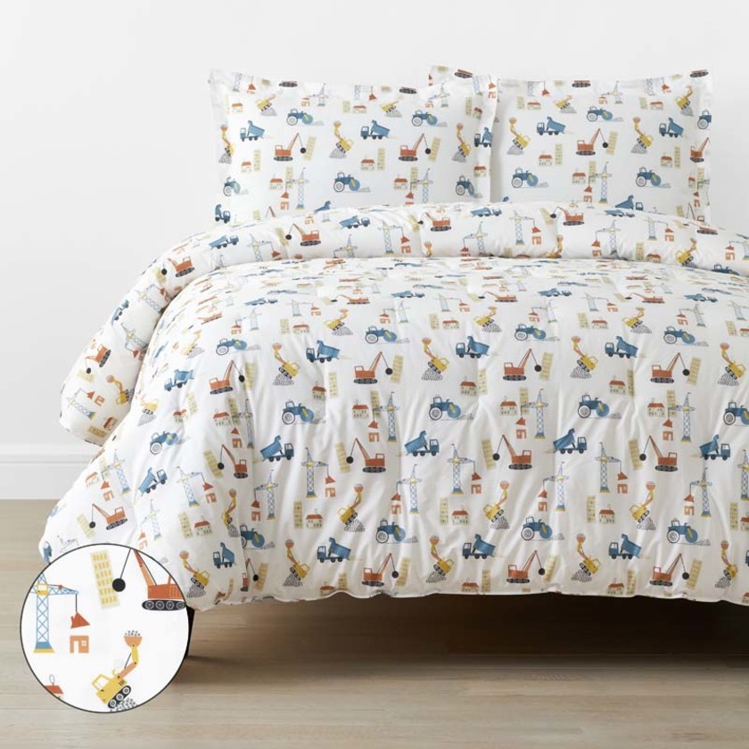 City Builders Classic Cool Organic Cotton Percale Comforter Set