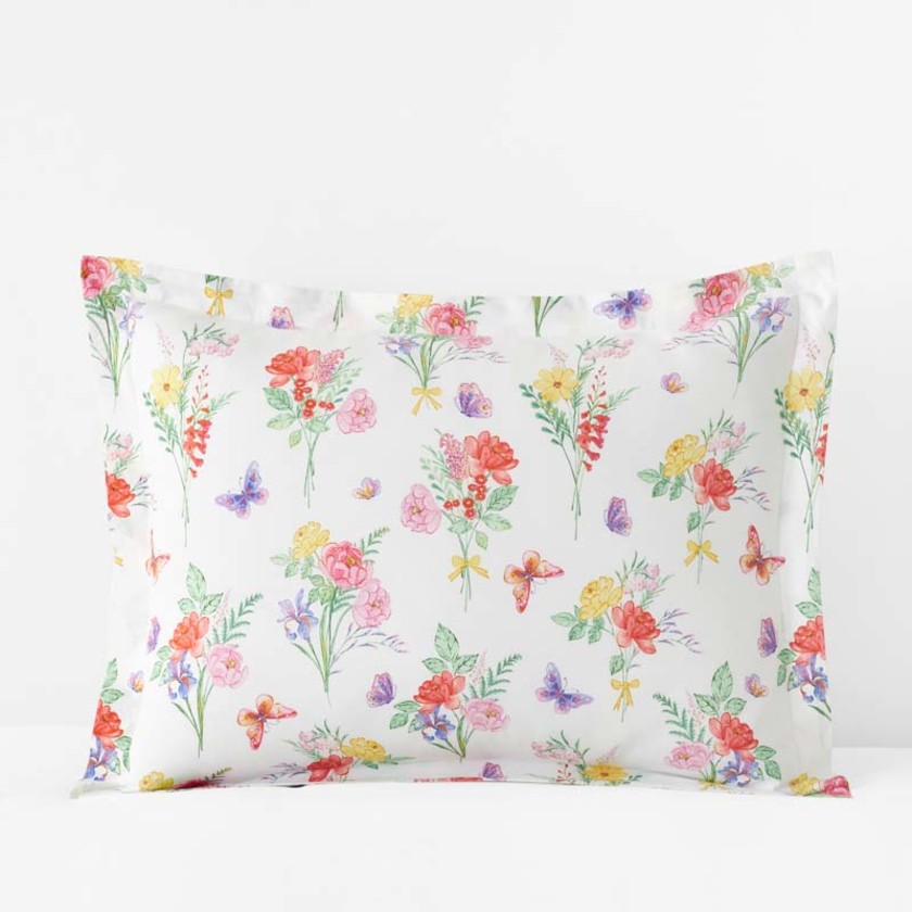 Butterflies and Flowers Classic Cool Organic Cotton Percale Sham