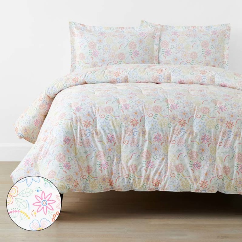 Floral Dream Classic Cool Organic Cotton Percale Comforter Set