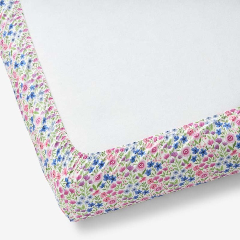Joy Garden Classic Cool Organic Cotton Percale Fitted Crib Sheet - White Multi,White Multi