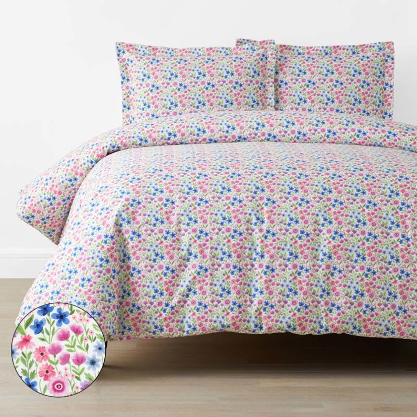Joy Garden Classic Cool Organic Cotton Percale Duvet Cover Set