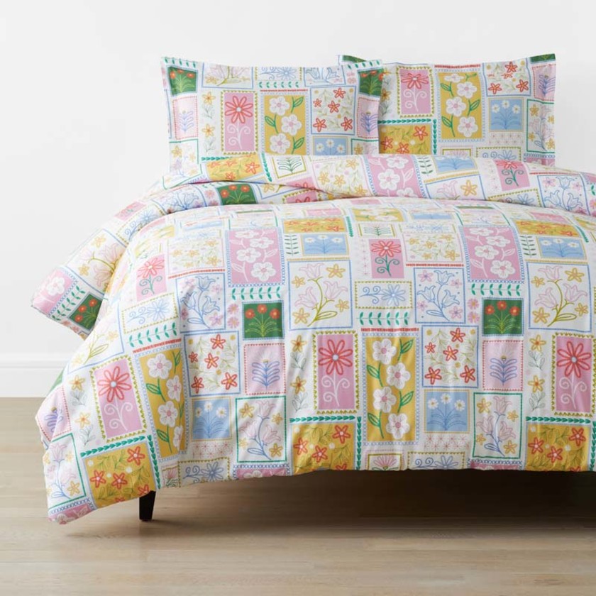 Stitch and Bloom Classic Cool Organic Cotton Percale Duvet Cover Set