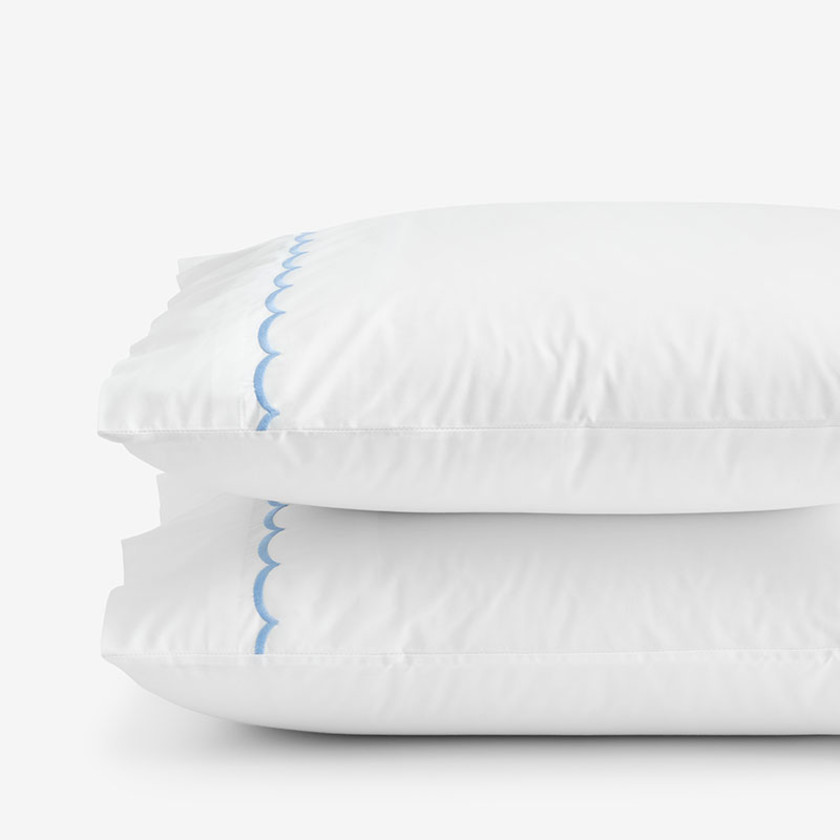 Scallop Classic Cool Cotton Percale Pillowcase Set
