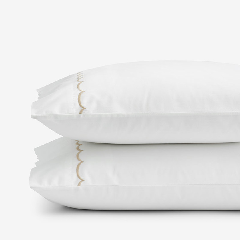 Scallop Classic Cool Cotton Percale Pillowcase Set