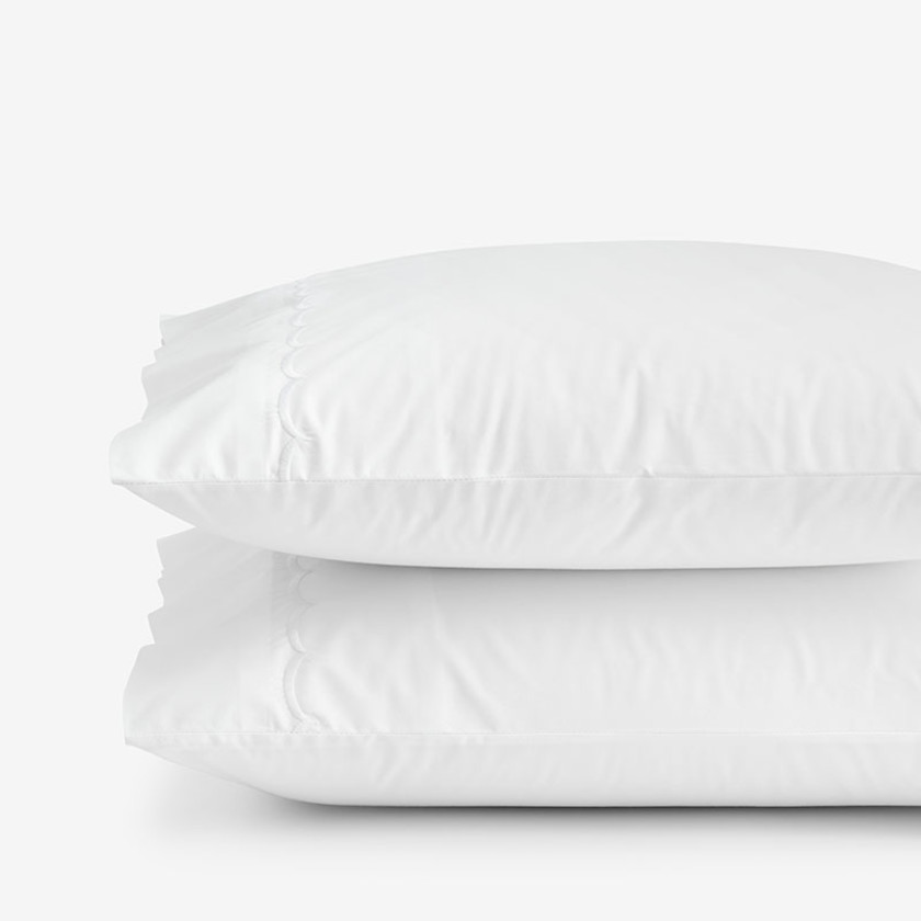 Scallop Classic Cool Cotton Percale Pillowcase Set