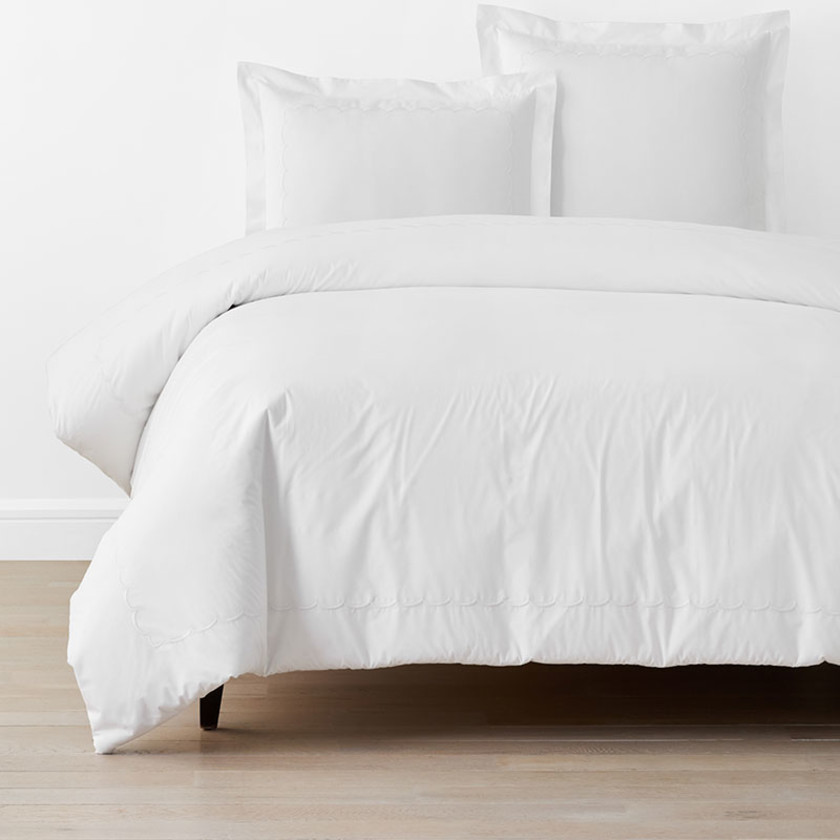 Scallop Classic Cool Cotton Percale Duvet Cover