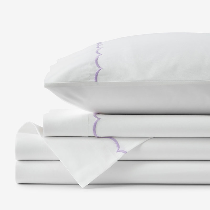 Scallop Classic Cool Cotton Percale Bed Sheet Set