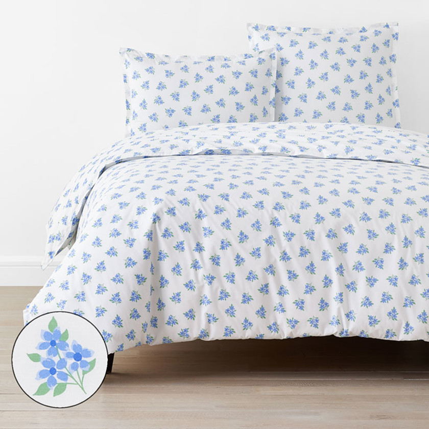 Sunshine & Blooms Classic Cool Cotton Percale Duvet Cover