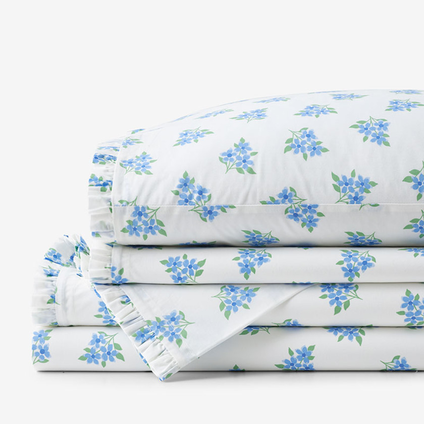 Sunshine & Blooms Classic Cool Cotton Percale Bed Sheet Set