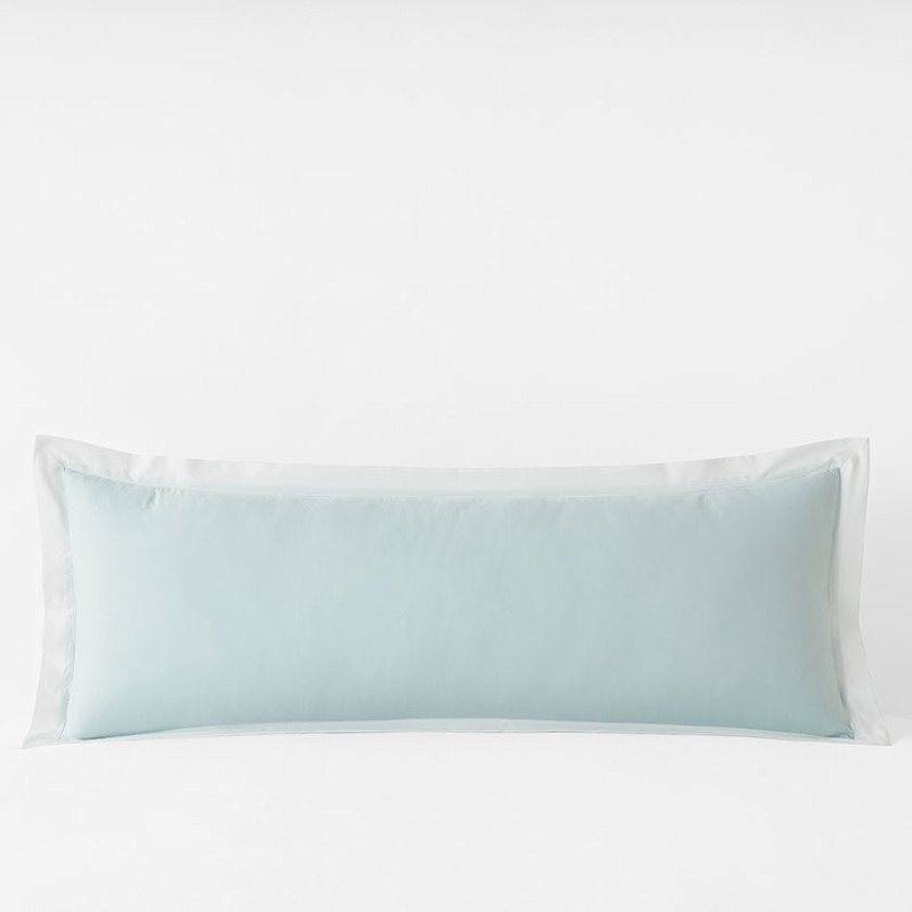 Solid Border Classic Cool Cotton Percale Decorative Lumbar Pillow Cover