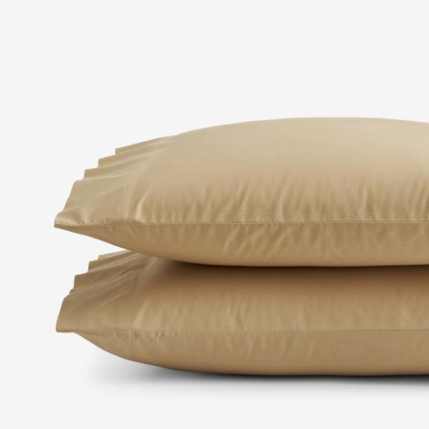 Solid  Garment Washed Cotton Percale Pillowcase Set