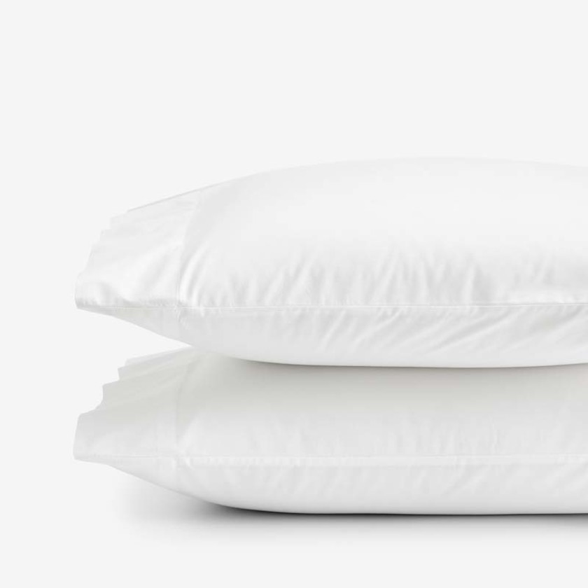 Solid  Garment Washed Cotton Percale Pillowcase Set