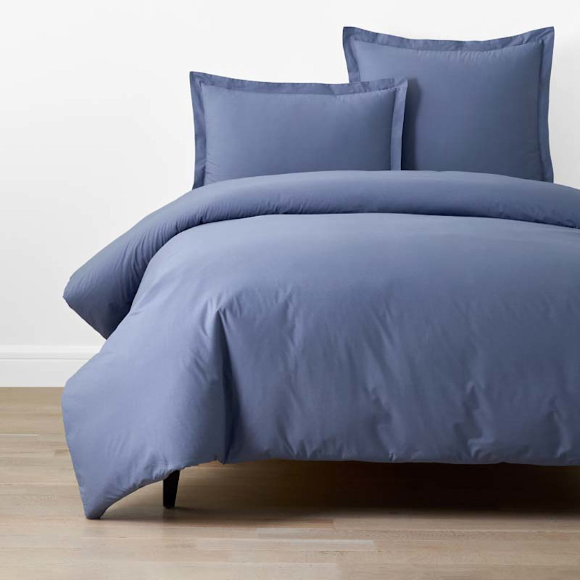 Solid Garment Washed Cotton Percale Duvet Cover