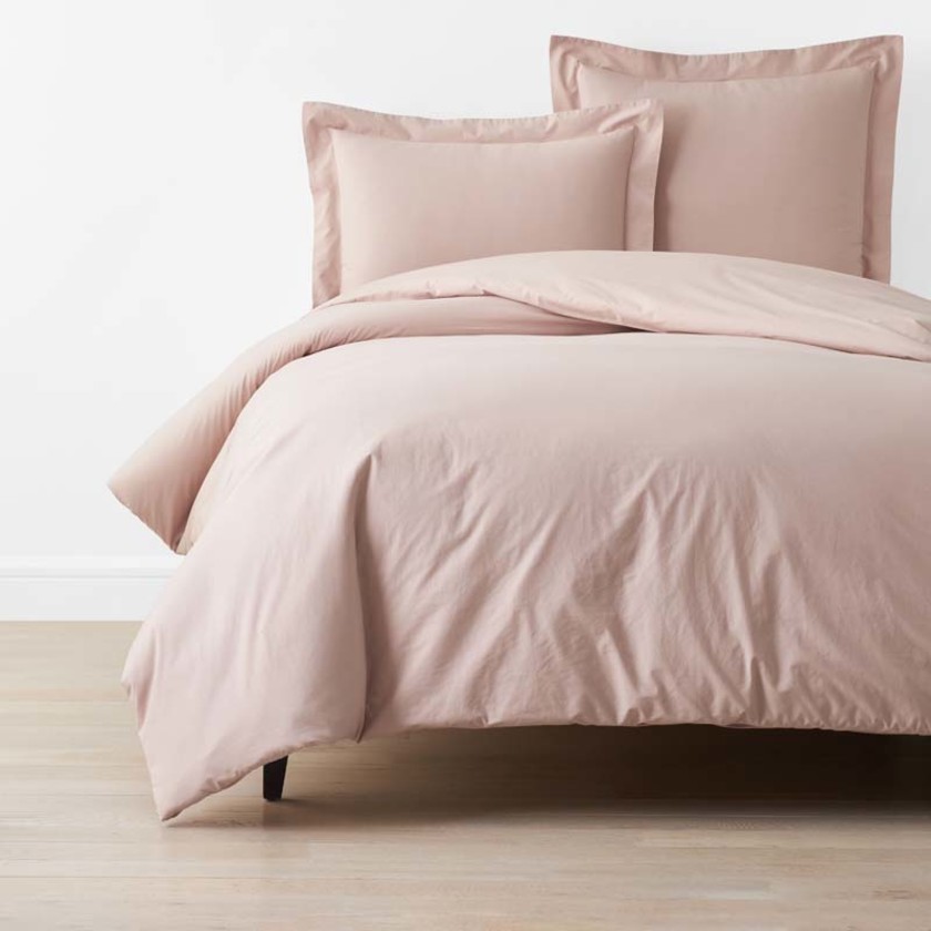 Solid  Garment Washed Cotton Percale Duvet Cover