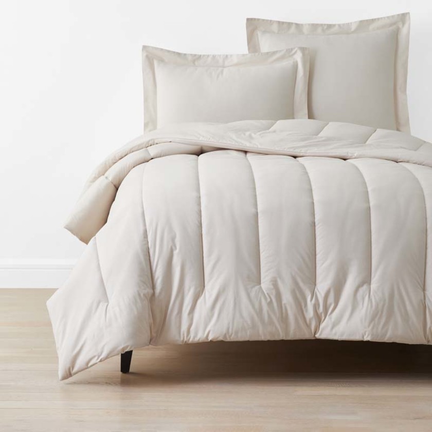 Solid Garment Washed Cotton Percale Comforter