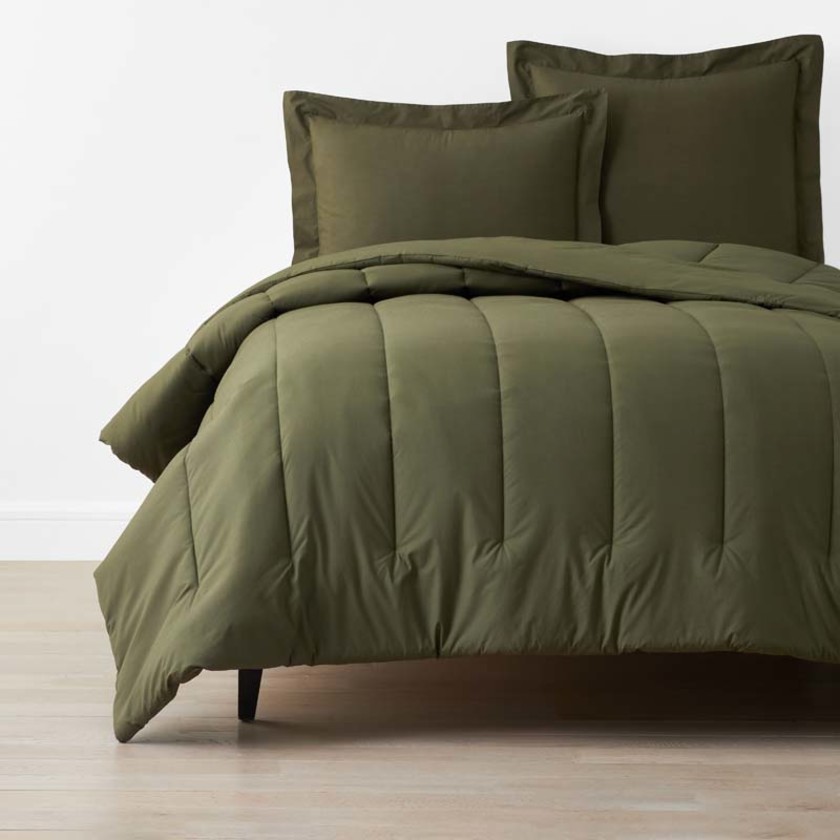 Solid Garment Washed Cotton Percale Comforter