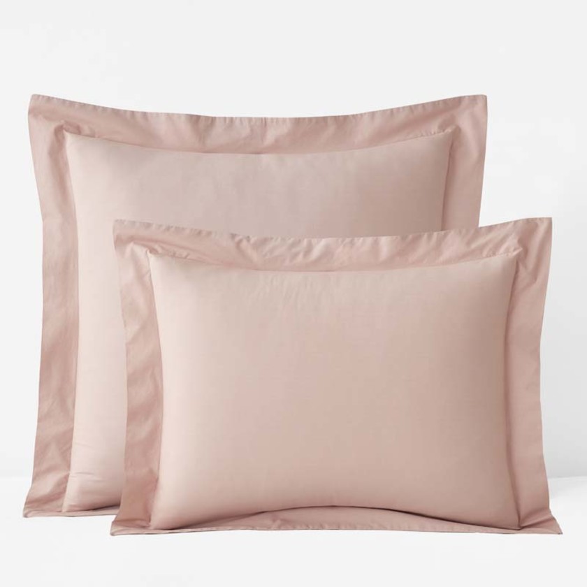 Solid  Garment Washed Cotton Percale Sham
