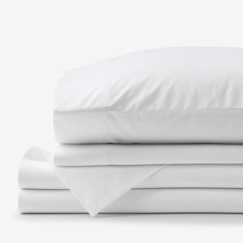 Solid  Garment Washed Cotton Percale Bed Sheet Set