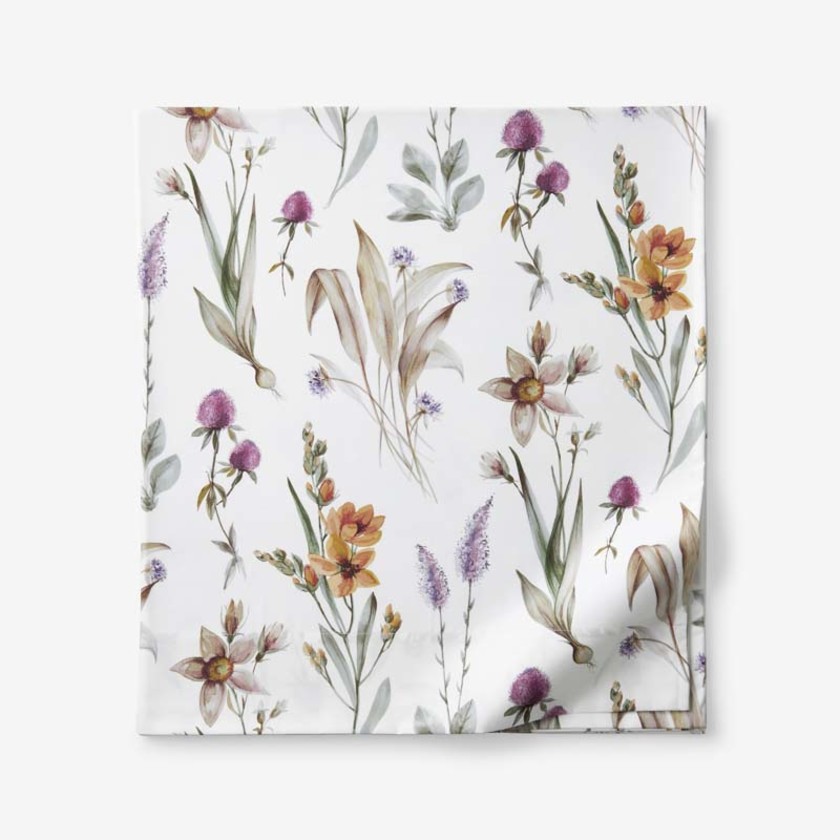 Stem Florals Premium Smooth Wrinkle-Free Sateen Flat Bed Sheet
