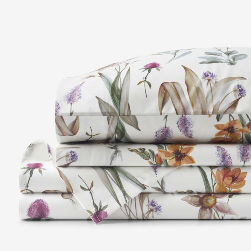 Stem Florals Premium Smooth Wrinkle-Free Sateen Bed Sheet Set