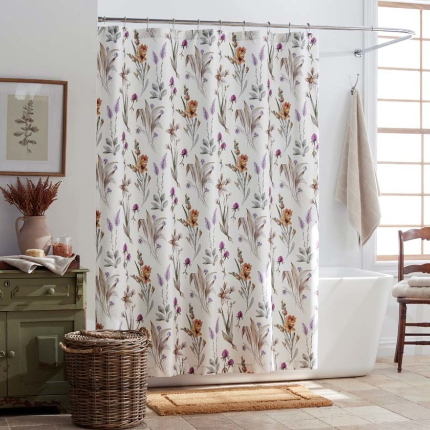 Stem Florals Premium Smooth Wrinkle-Free Sateen Shower Curtain