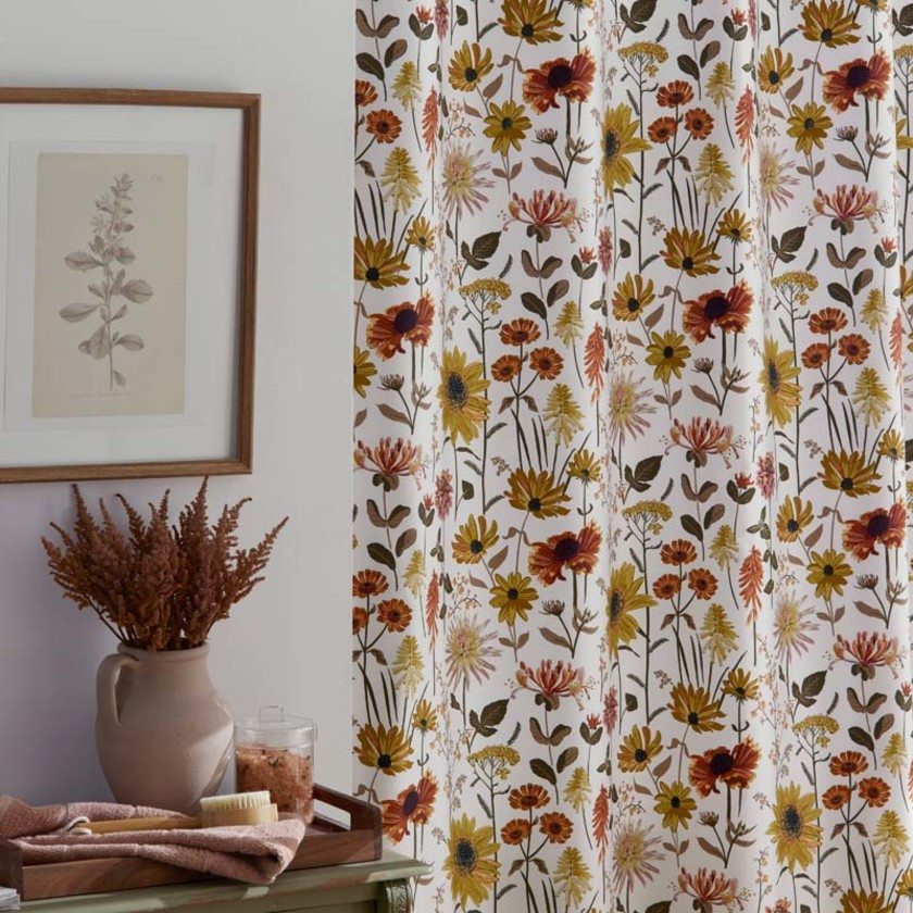 Daisies Classic Smooth Sateen Shower Curtain - Cream Multi,Cream Multi