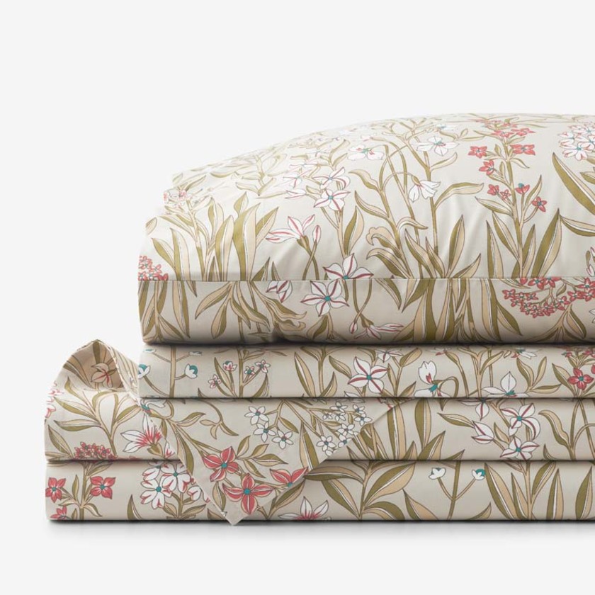 Julienne Classic Cool Cotton Percale Bed Sheet Set