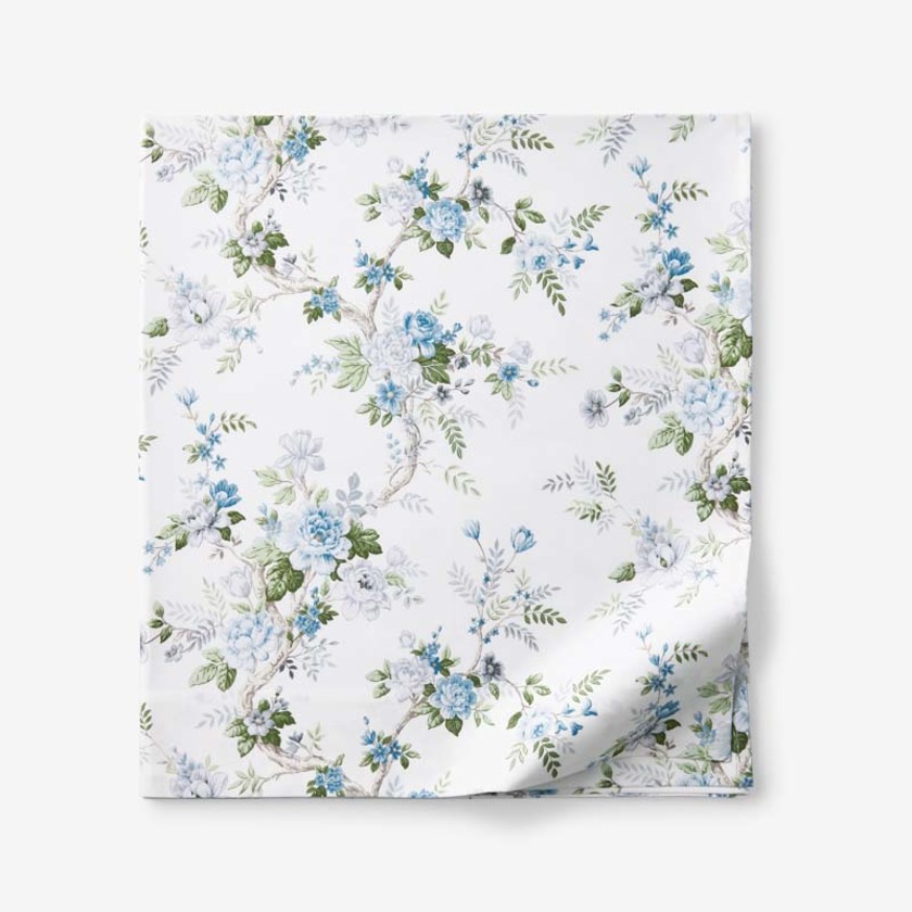 Manor Floral Premium Smooth Sateen Flat Bed Sheet