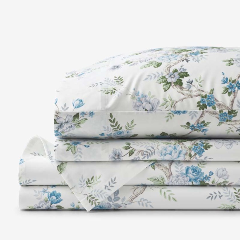 Manor Floral Premium Smooth Sateen Bed Sheet Set