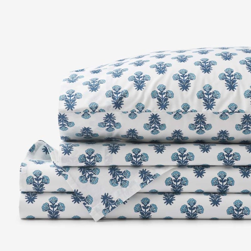 Suhana  Garment Washed Cotton Percale Bed Sheet Set