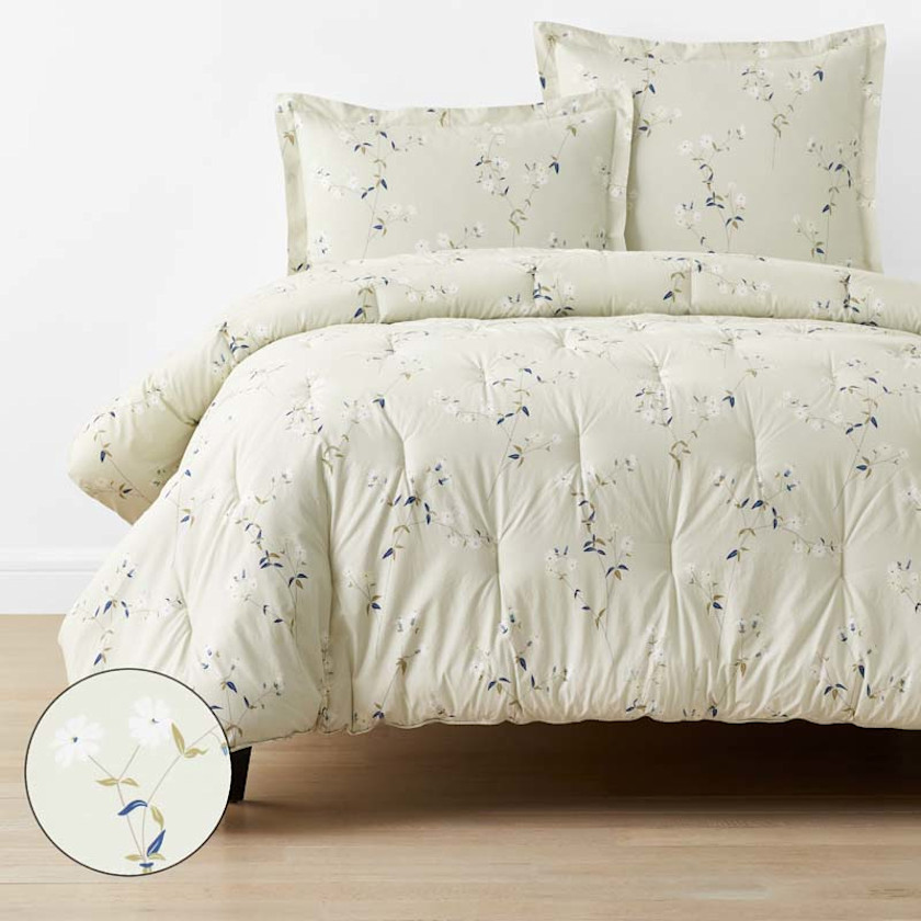 Blossom Trail Garment Washed Cotton Percale Comforter