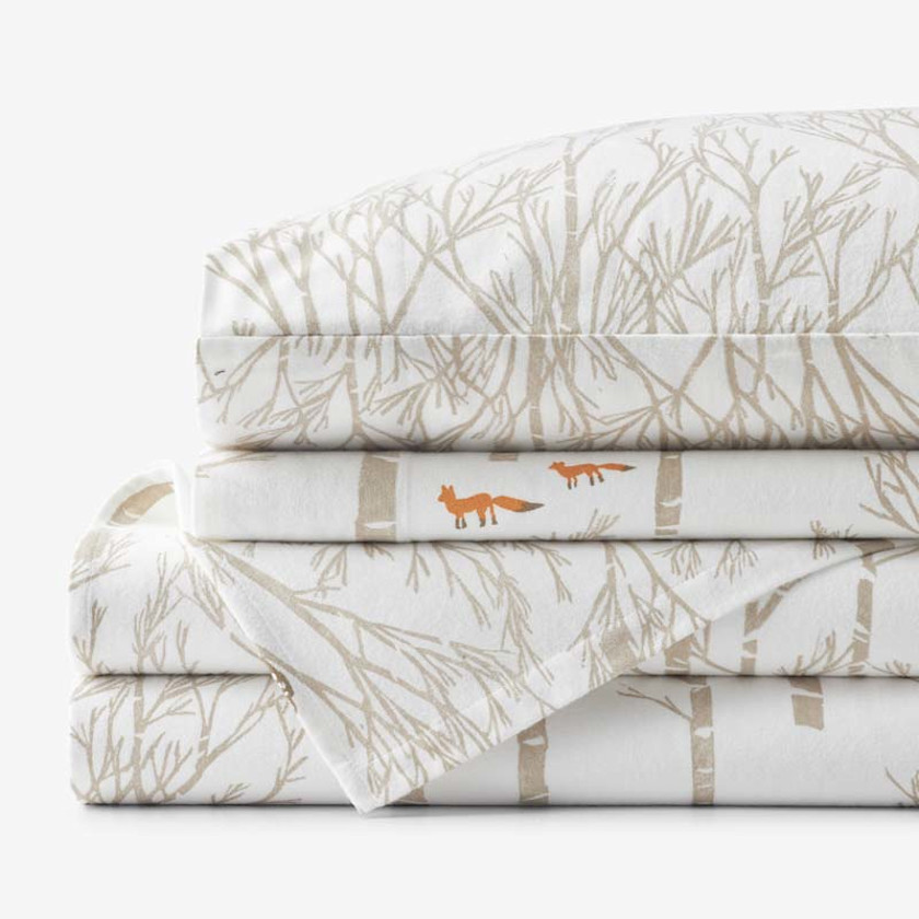 Holiday Print Classic Ultra-Cozy Cotton Velvet Flannel Bed Sheet Set