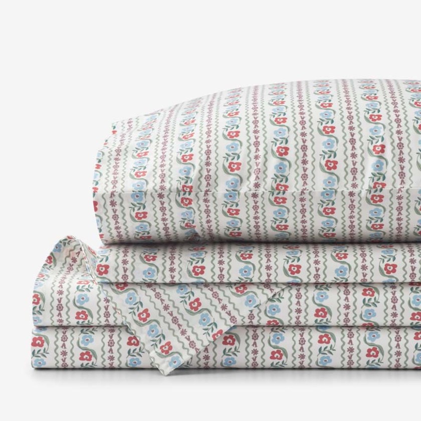 Delphine Classic Cool Cotton Percale Bed Sheet Set