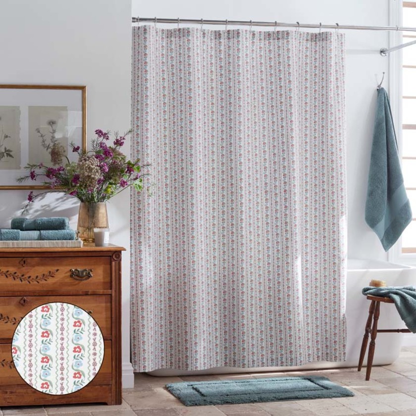Delphine Classic Cool Cotton Percale Shower Curtain